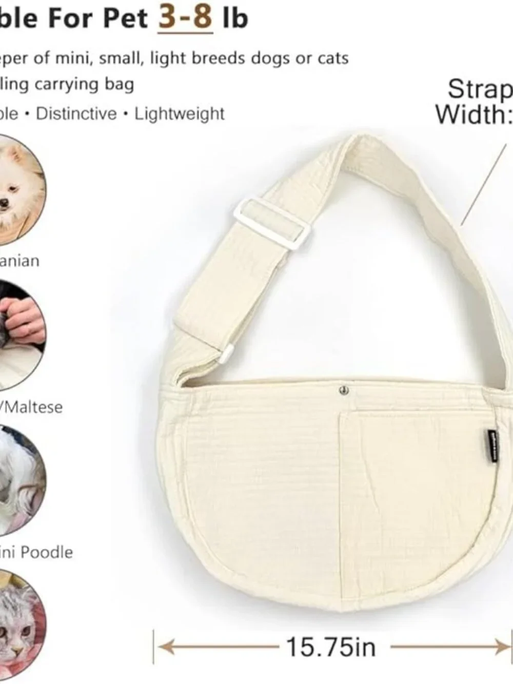 Dog Cat Carrier Sling Pet Bag Travel Shoulder Tote Puppy Small Carry Pack